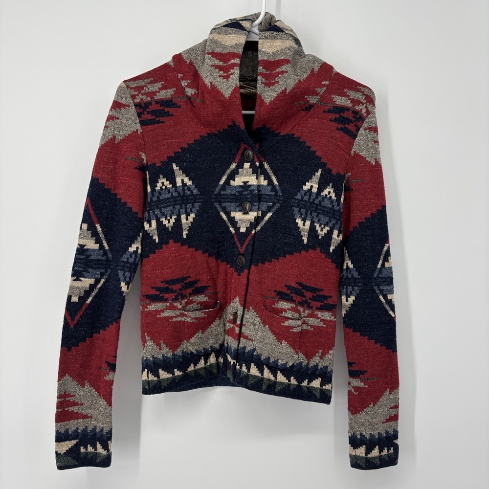 Ralph Lauren Denim & Supply‎ Aztec Geometric Cardigan Sweater Womens XS Tribal